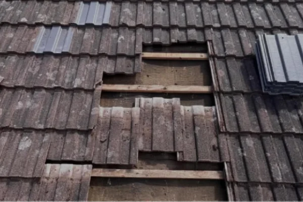Roof missing tiles